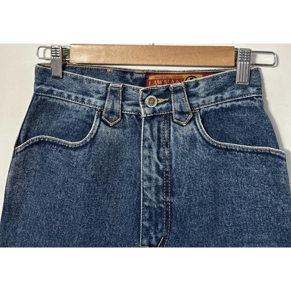 Women's Vintage Lawman High Waisted Jeans Slim Fit Straight Sz 24 24x29 - Picture 2 of 13